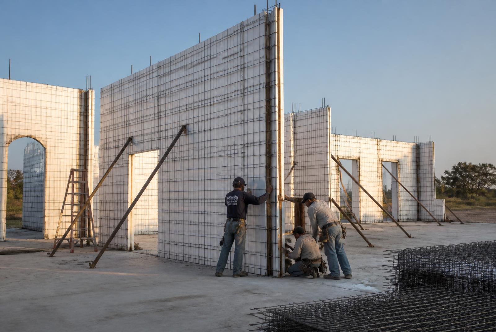 Wall Erection — SCIP concrete home construction stage